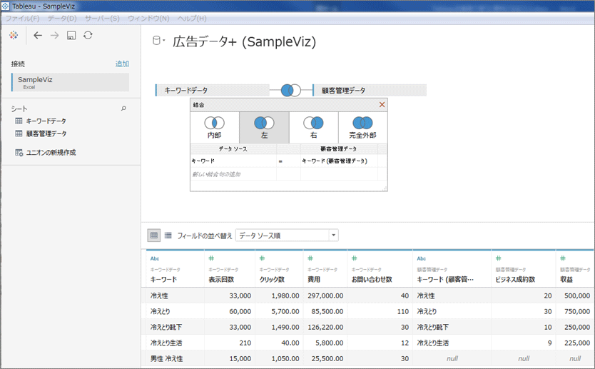 データの結合