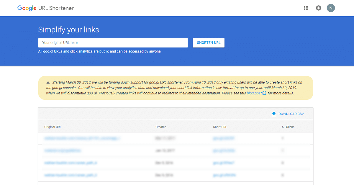 Google URL Shorter「goo.gl」が2019年3月終了。匿名ユーザー利用は4月13日に終了